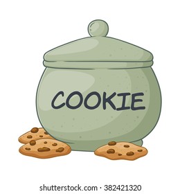 Vector illustration of a hand drawn big cookie jar