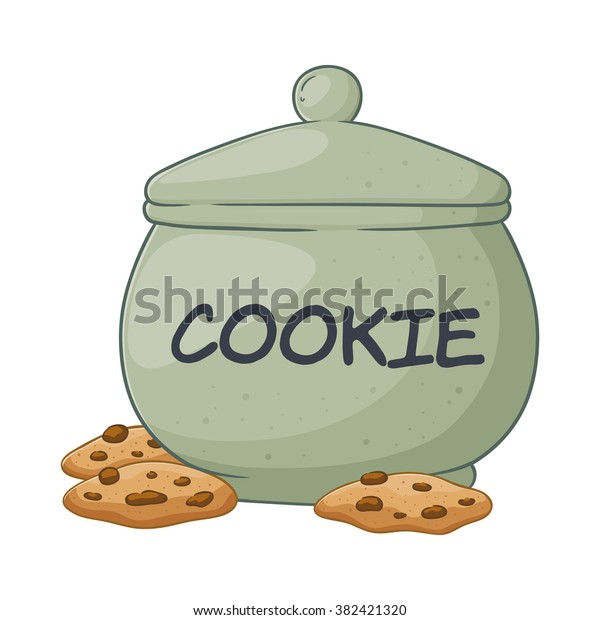 Vector\
illustration of a hand drawn big cookie\
jar