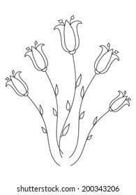 Vector illustration with hand drawn bluebell