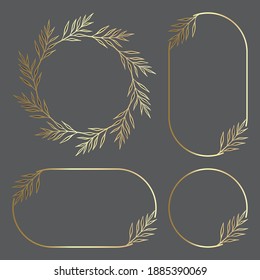 Vector Illustration of Hand Drawn Botanical Frame Border Background Template, Wreath, Circle, Portrait and Landscape Banner for Wedding, Greeting, Menu, Card, and others