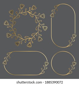 Vector Illustration of Hand Drawn Botanical Frame Border Background Template, Wreath, Circle, Portrait and Landscape Banner for Wedding, Greeting, Menu, Card, and others