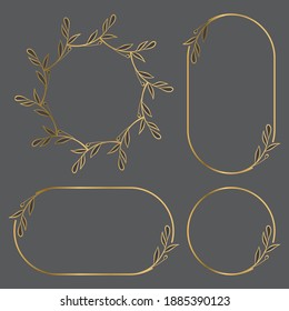 Vector Illustration of Hand Drawn Botanical Frame Border Background Template, Wreath, Circle, Portrait and Landscape Banner for Wedding, Greeting, Menu, Card, and others