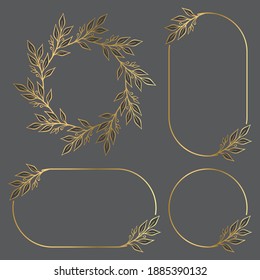 Vector Illustration of Hand Drawn Botanical Frame Border Background Template, Wreath, Circle, Portrait and Landscape Banner for Wedding, Greeting, Menu, Card, and others