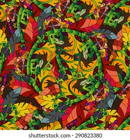 Vector illustration. Hand drawn bright seamless pattern. Steam punk design for for wallpaper, pattern fills, web page background, surface textures.