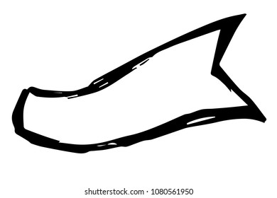 Vector Illustration Hand Drawn Brush Flat Line Icon, Sign, Symbol of Banner. Graphic Design Outline Silhouette EPS10.