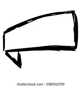 Vector Illustration Hand Drawn Brush Flat Line Icon, Sign, Symbol of Banner. Graphic Design Outline Silhouette EPS10.