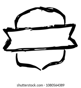Vector Illustration Hand Drawn Brush Flat Line Icon, Sign, Symbol of Banner. Graphic Design Outline Silhouette EPS10.