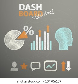 Vector illustration of hand drawn business dashboard