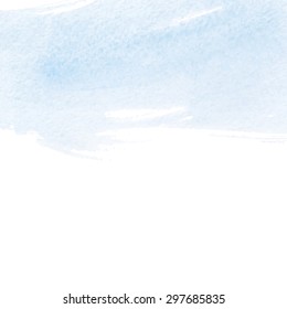 Vector illustration of hand drawn calm watercolor background - gentle brush paint stroke on white