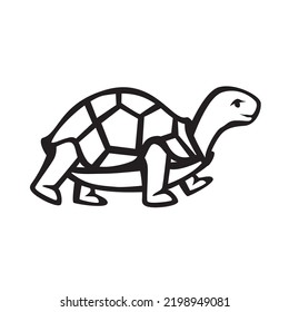 Vector illustration hand drawn cartoon of turtle character isolated on white background.