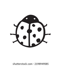 Vector illustration hand drawn cartoon of ladybug character isolated on white background.