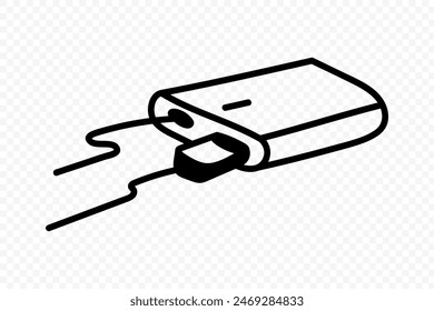 Vector illustration of hand drawn charger doodle on transparent background