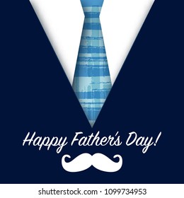 Vector illustration, hand drawn checkered pattern and Happy Father's day text. Fathers day card design.