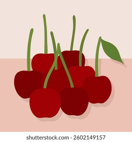 Vector illustration of hand drawn cherries