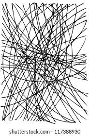 Vector illustration of hand drawn circle black & white pattern. Pattern / Background.