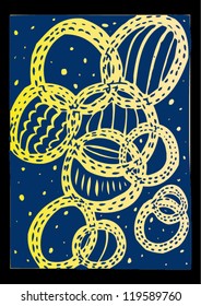 Vector illustration of a hand drawn circle abstract pattern.