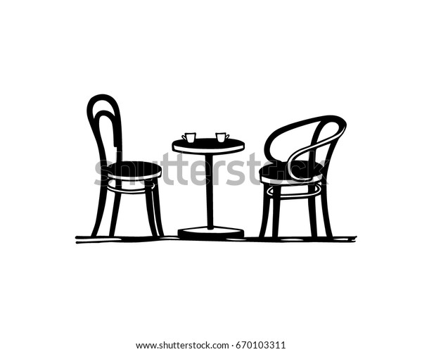 Vector Illustration Hand Drawn Coffee Table Stock Image Download Now