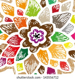 Vector illustration of hand drawn colorful lace background.