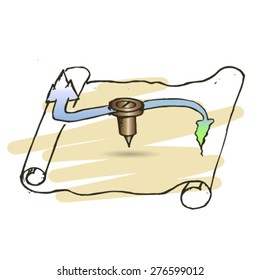 Vector illustration of hand drawn compass for your design