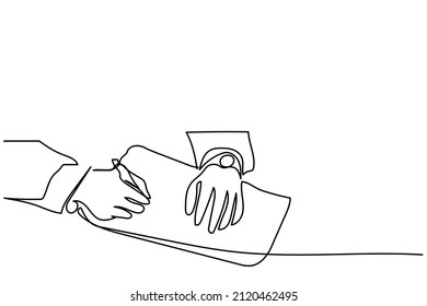 vector illustration hand drawn continuous line handwriting