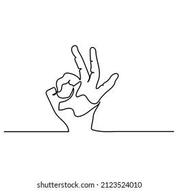 vector illustration hand drawn continuous line ok