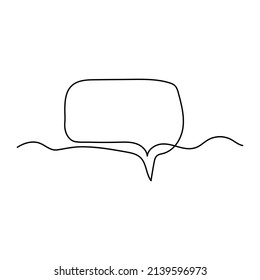 vector illustration of hand drawn continuous line chat