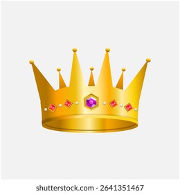 Vector illustration of Hand drawn crown. Design Luxury crown with gemstone