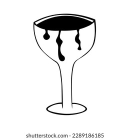 Vector illustration of a hand drawn cup for a ritual. Doodle vector illustration.