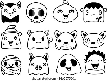 Vector illustration hand drawn of cute doodle set.