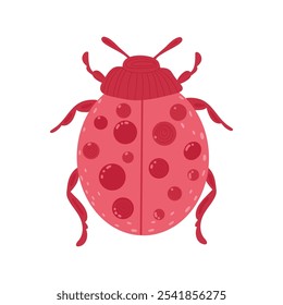 Vector illustration hand drawn cute ladybug on a white background for posters, children's book design, coloring books, covers, games, banners, postcards, children's room