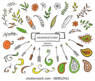 Vector Illustration of Hand Drawn Design Elements