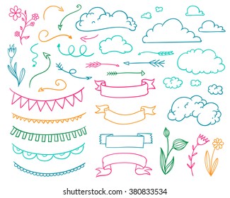 Vector Illustration of Hand Drawn Design Elements