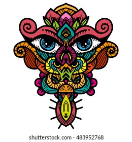 Vector illustration. Hand drawn design for tattoo and decoration.