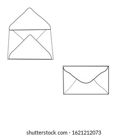 Vector illustration. Hand drawn doodle mail  Not read incoming message. Cartoon sketch. Decoration for greeting cards, posters, emblems