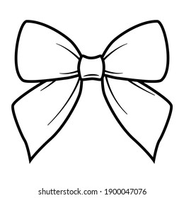 Vector illustration. Hand drawn doodle of hipster retro bow tie. Vintage elegant bowtie. Cartoon sketch. Decoration for greeting cards, posters, emblems, wallpapers