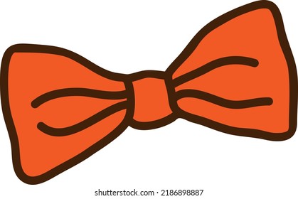 Vector illustration. Hand drawn doodle of hipster retro bow tie. Vintage elegant bow tie..eps
