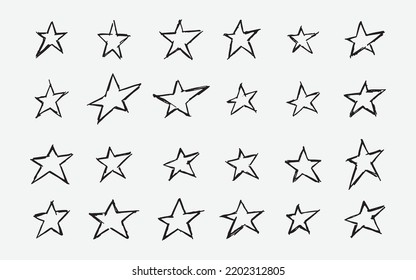 Vector illustration of hand drawn doodle stars symbol pattern by using ballpoint to draw