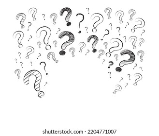 Vector illustration of hand drawn doodle question marks