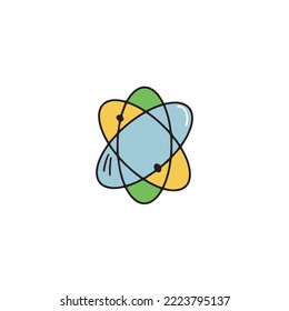Vektorgrafik, handgezeichnet im Doodstyle-Orbit einzeln auf weißem Hintergrund für Ihr Design