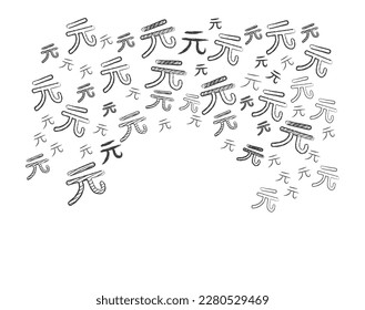 Vector illustration of hand drawn doodle renminbi Chinese currency