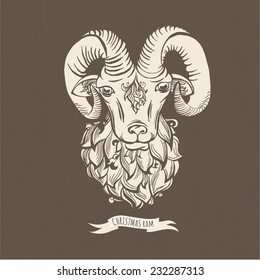 Vector illustration Hand drawn doodle ram