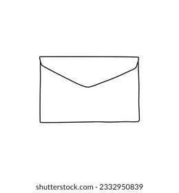 Vector illustration. Hand drawn doodle of envelope. Incoming message. Cartoon sketch. Decoration for greeting cards, posters, emblems