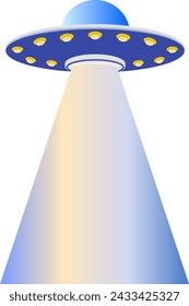 Ilustración vectorial. Dibujado a mano garabato de juguete UFO nave espacial. Dibujo animado. Nave espacial alienígena. Objeto volador desconocido futurista. Aislado sobre fondo blanco
