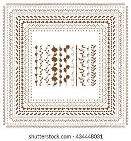 Vector illustration Hand Drawn Doodle Border Frames Set