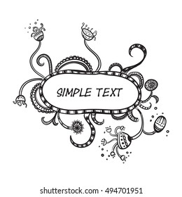 Vector Illustration Of Hand Drawn Doodle Border Frame.