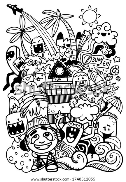 Vector Illustration Hand Drawn Doodle Cute Stock Vector Royalty Free Shutterstock