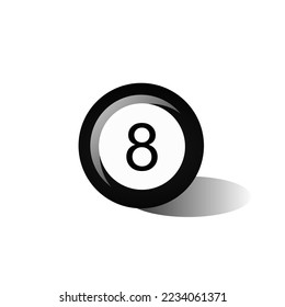 Vector illustration of a hand drawn eight ball, icon on a transparent background.
Billiards ball, vector illustration of a black eight ball icon. Billiards, Snooker, Indoor Club Games , Recreational A