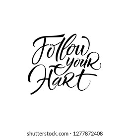 Vector illustration. Hand drawn elegant modern brush lettering of Happy Valentines Day on hearts background. - Vector