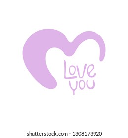 Vector illustration. Hand drawn elegant modern brush lettering of Happy Valentines Day on hearts background.