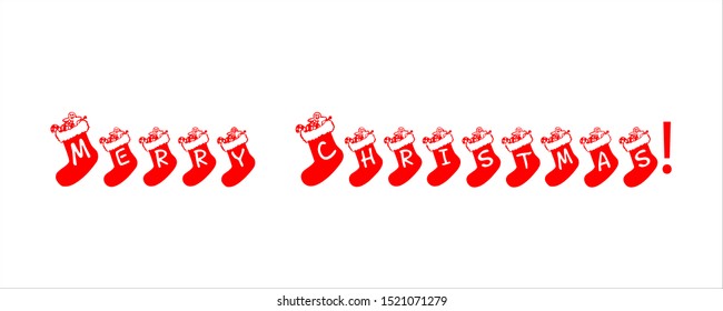 Vector illustration. Hand drawn elegant modern brush lettering of Merry Christmas ang happy new year. Vector logo, typography. Usable as banner, greeting card, gift package etc.